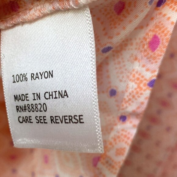 JONES NEW YORK Women Plus Size Blouse Blouse Rayon Top Orange Pink 3/4 Sleeve - Picture 8 of 12